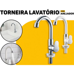 Torneira De Mesa Lavabo Banheiro Cozinha Bica Móvel Arejador Embutido Fácil Instalação Original Herc