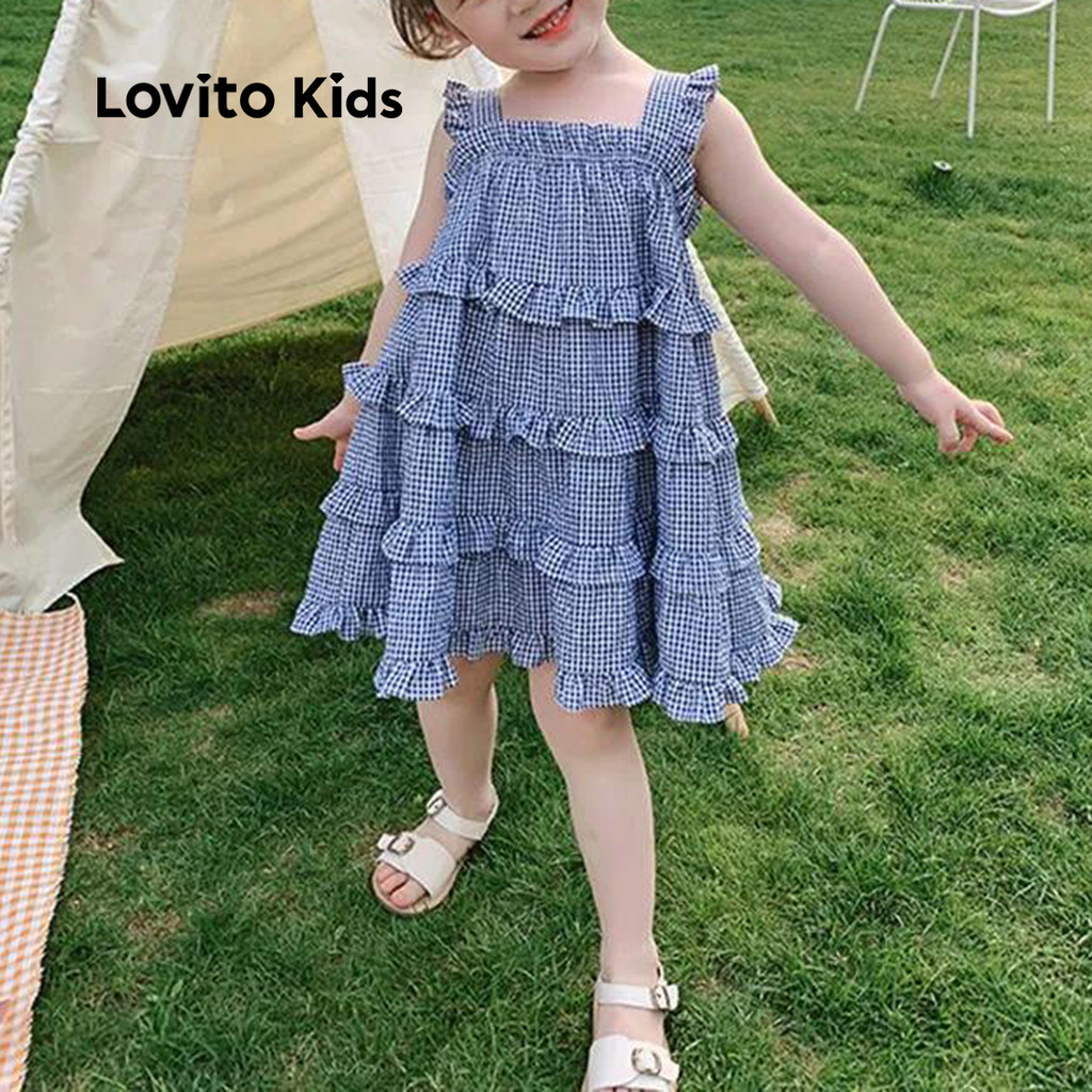 (New) Lovito Kids Vestido Fofo de Camadas com Várias Cores para Menina Ideal para primavera/verão LNL115202 em Oferta na Shopee
