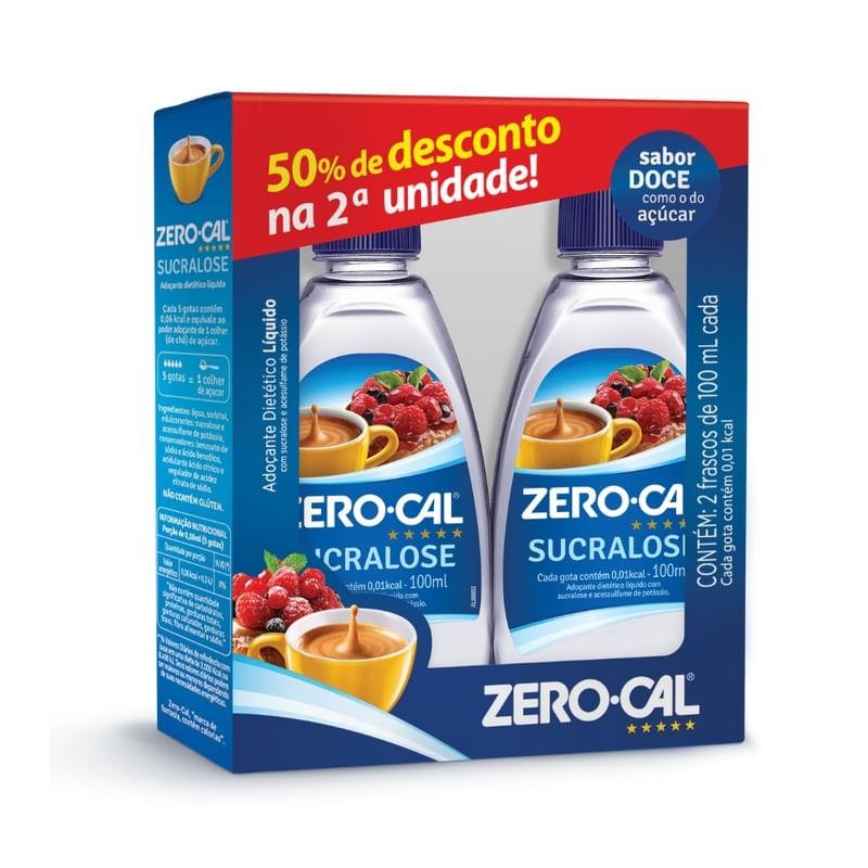 Adoçante Líquido Zero-Cal Sucralose 2 Unidades 100ml em Oferta na Shopee
