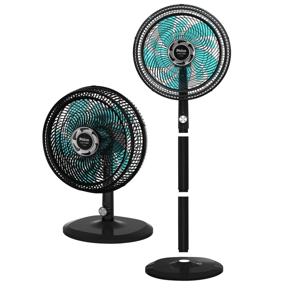 Ventilador de Mesa e Coluna 10 Pás 3 Velocidades 174W Super Silencioso PVT466 Philco