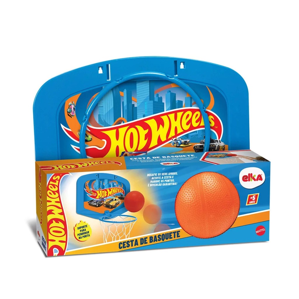 Brinquedo Infantil Cesta de Basquete Hot Wheels Elka Esportes Ar Livre Infantil Jogo Criança