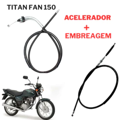 Cabo Acelerador + Embreagem Titan 150 Cg 2004 a 2008 Carburada