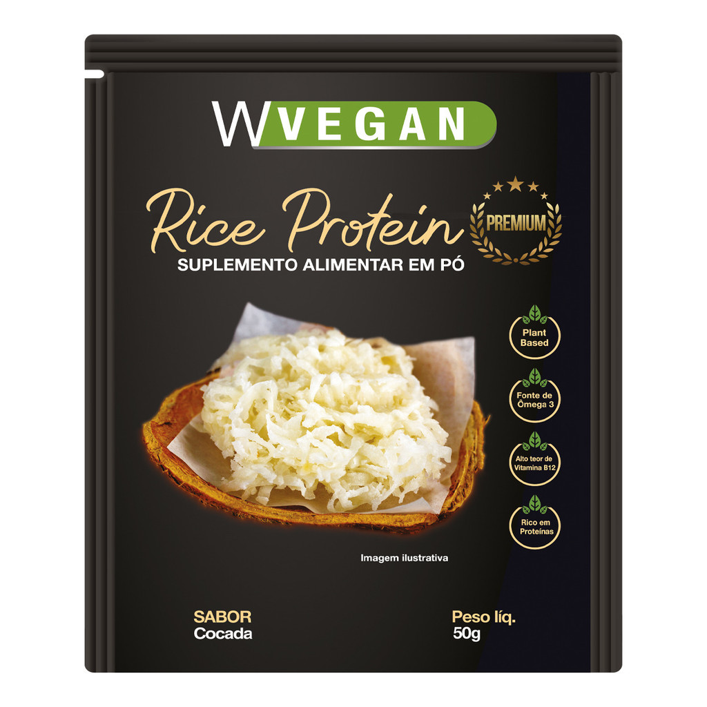 Proteina Vegetal Premium 50g com DHA WVegan SABOR:COCADA