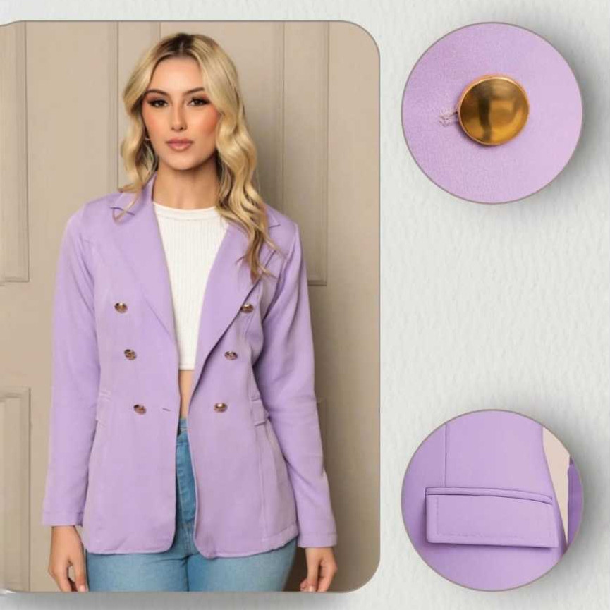 Blazer Feminino Casaquinho Alfaiataria Maxi Longo Sobretudo Casaco Social Com Botão