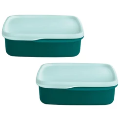 Kit 2 Potes Herméticos Tupperware Basic Line com Divisória 550ml