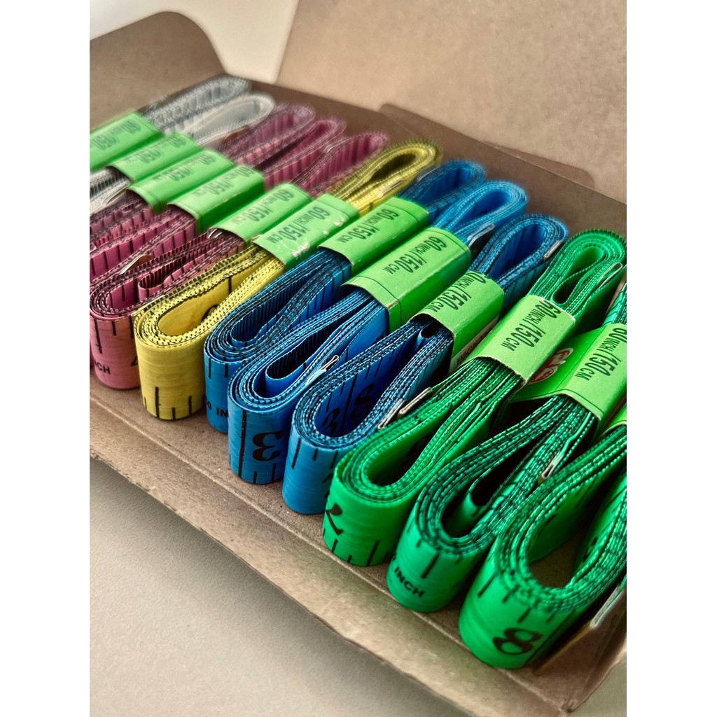 KIT Fita Métrica PVC 150cm x 2cm COLORIDO Branco Rosa Verde Azul