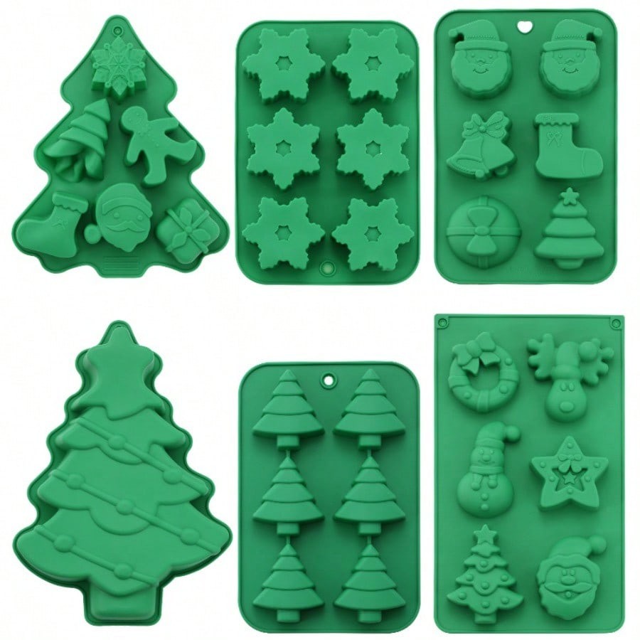 Árvore De Natal Gengibre Homem Floco De Neve Molde De Silicone Para Assar Biscoitos Doces ...