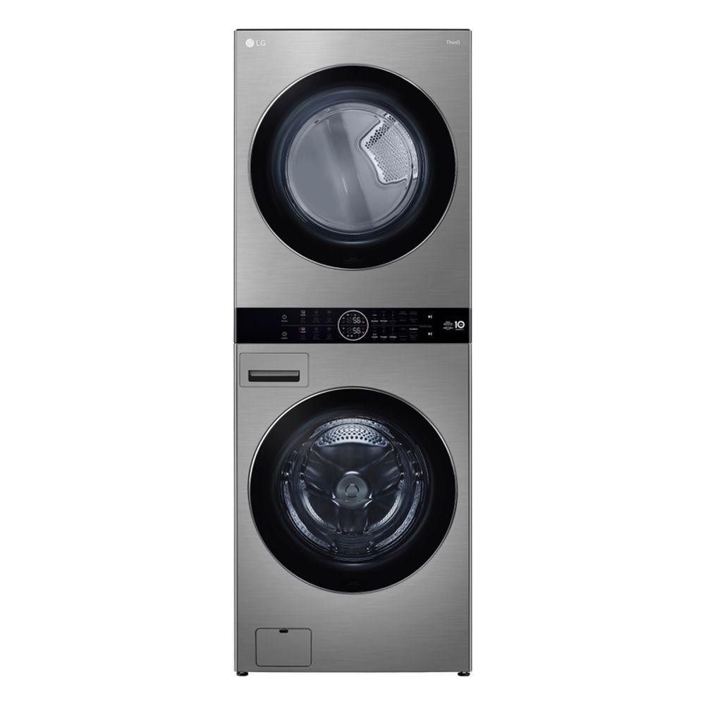 Lavadora e Secadora Elétrica Smart LG WashTower 17kg Aço Escovado com Inteligência Artificial AIDD WK17VS6A 220V