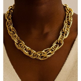 Colares Maxi banhado a Ouro colar maxi elos Maximalismo