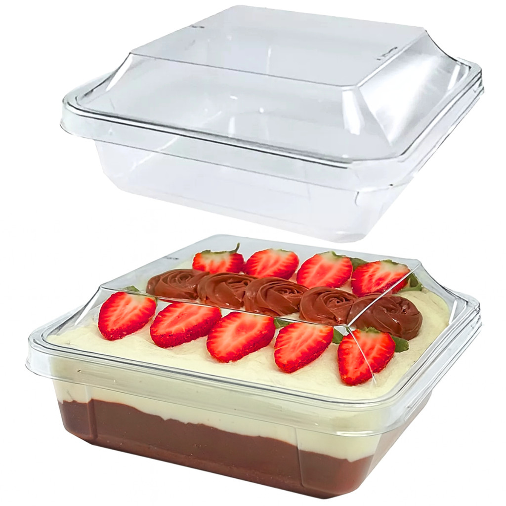 Kit 5 Embalagens Travessa G76 Sobremesa Natal Mousse Pavê