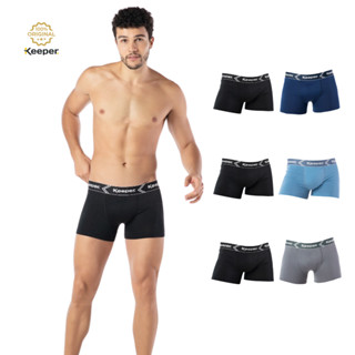 Kit 6 Cueca Boxer Básica com Elástico Microfibra - Keeper em Oferta na Shopee