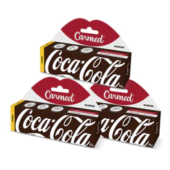 Kit 3 Und Hidratante Labial Carmed Coca-Cola Marrom 10g