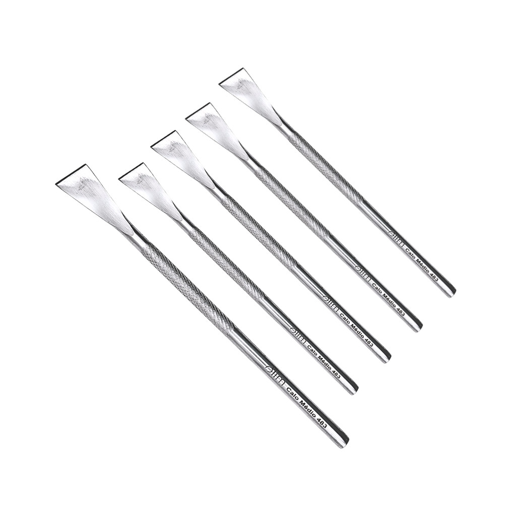 5 Espátula de Calo Médio Slim 483 Aço Inox