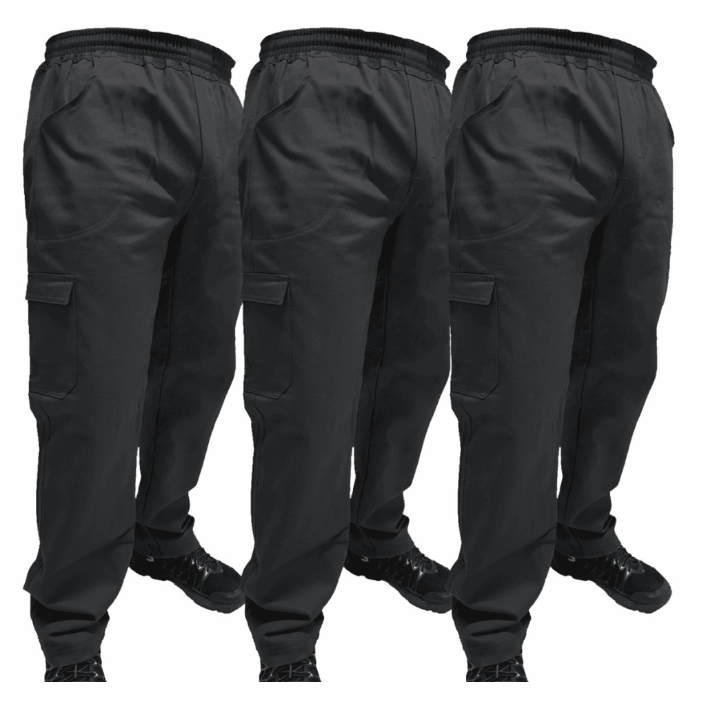 Kit C/ 3 Calça de Uniforme Metalúrgica Brim Profissional Reforçada