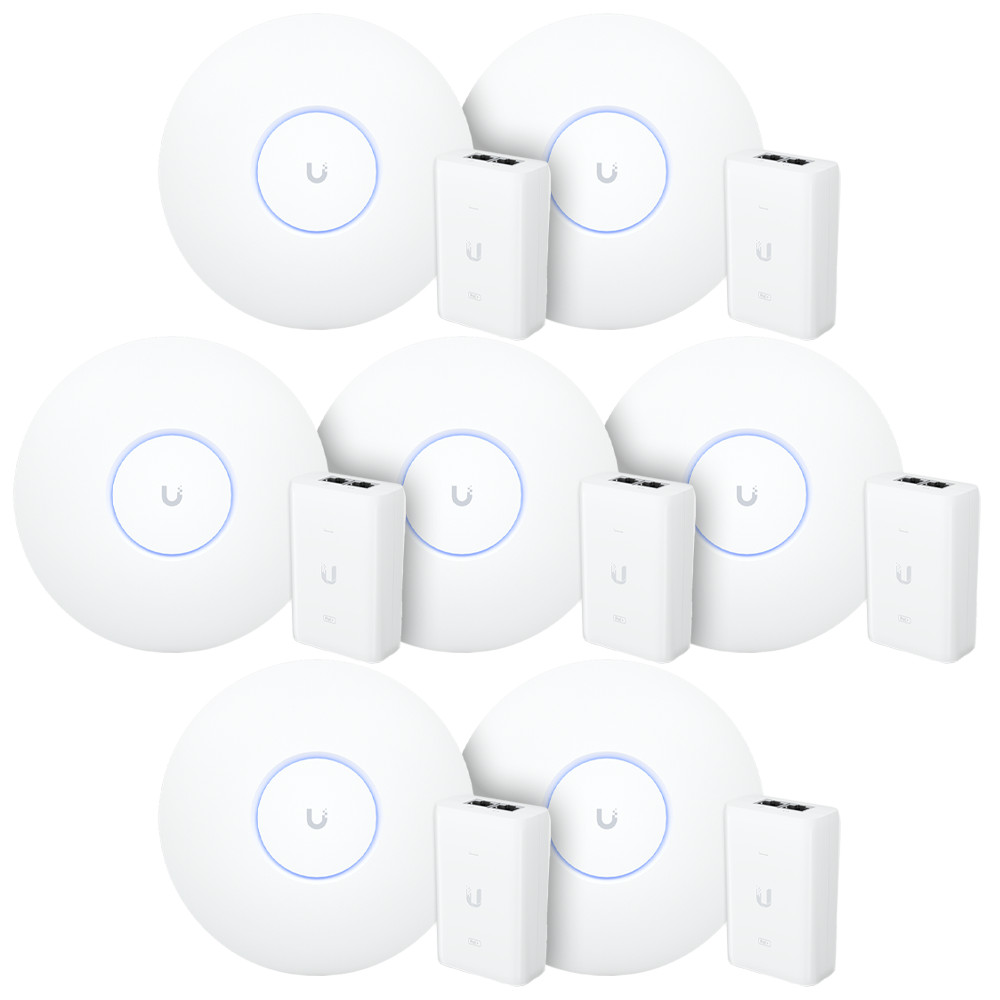 7 Roteadores WiFi 6 Access Point 5.3 Gbps + 7 Injetores PoE+ | 7 U6 Pro Ubiquiti Com 7 Fontes 48V 30W