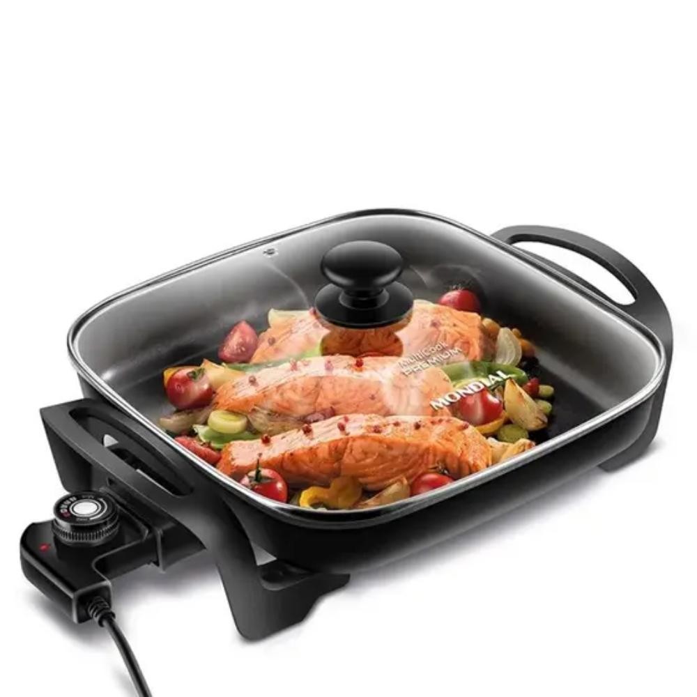 Panela Elétrica Mondial Multifuncional Quadrada Premium Multicook Tamanho Família 127V - PE-49