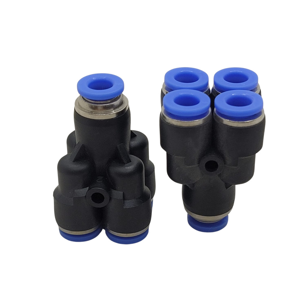 Distribuidor Múltiplo Tubo 6mm Pneumático 4 Saídas Tubo 6mm