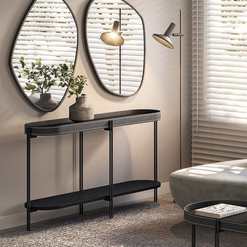 Aparador para Sala de Estar Estrutura em Aço 140cm Monaco Preto