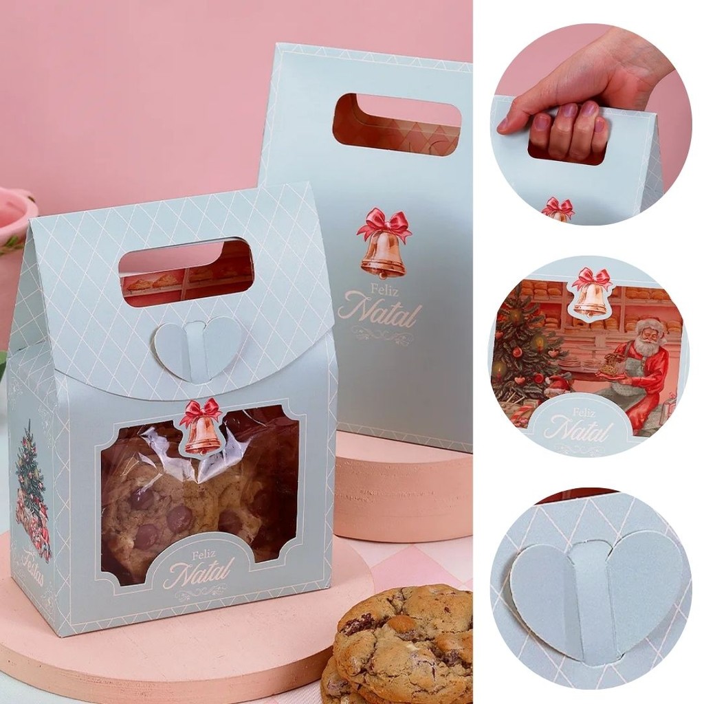 10 SACOLA NATAL COM VISOR PEQUENA DOCE NATAL 5118 ( JANGO NATAL 2025 )