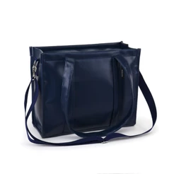 Bolsa Tote Midi com Alça Azul Atlântico