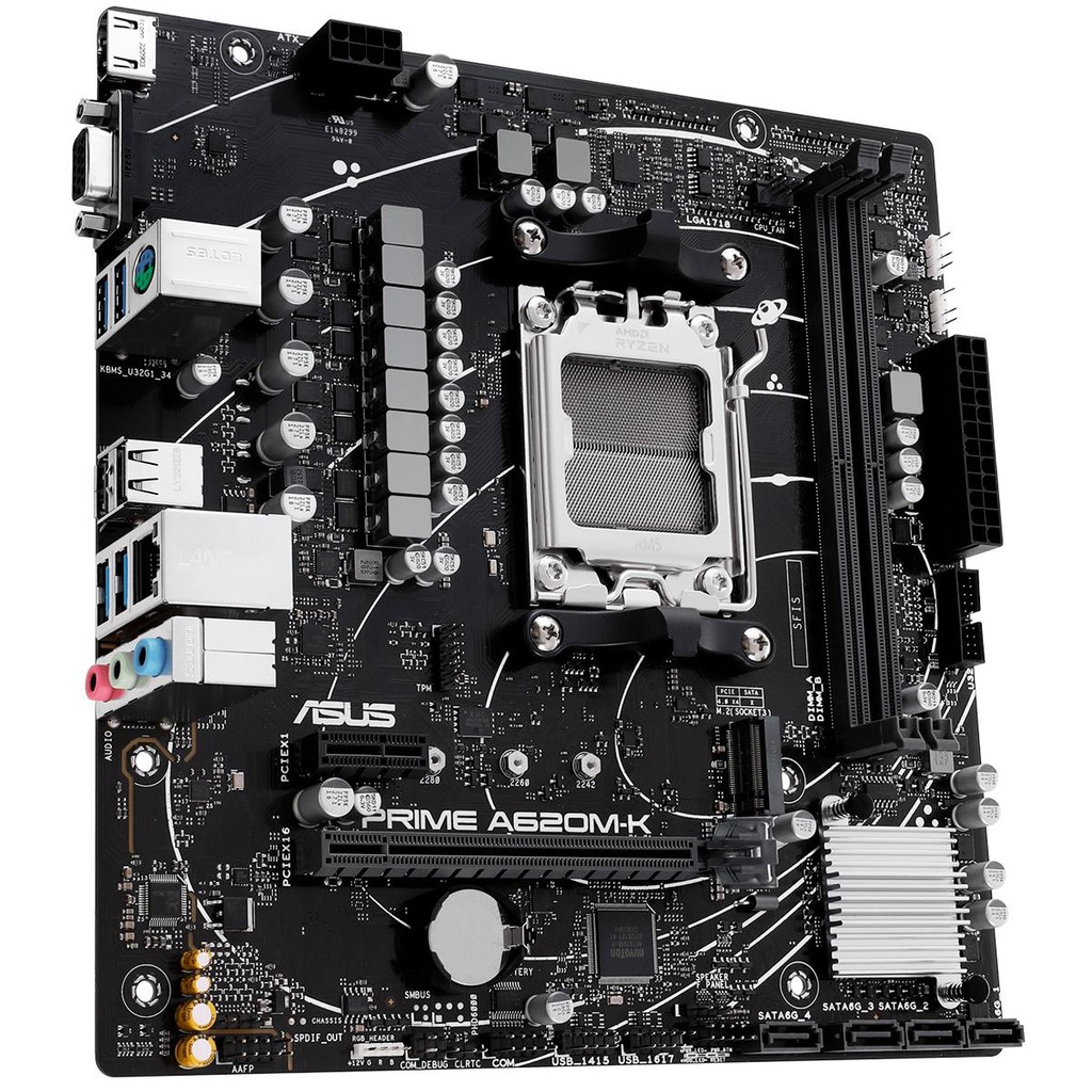Placa Mãe Asus Prime Para AMD AM5 A620M-K 2xDDR5 mATX - 90MB - detalhe