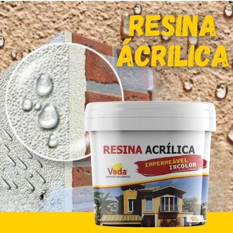 Veda + Resina Acrílica 1L Impermeabilizante e Revitalizadora para Telha, Parede, Tijolo, Madeira — imagem 1