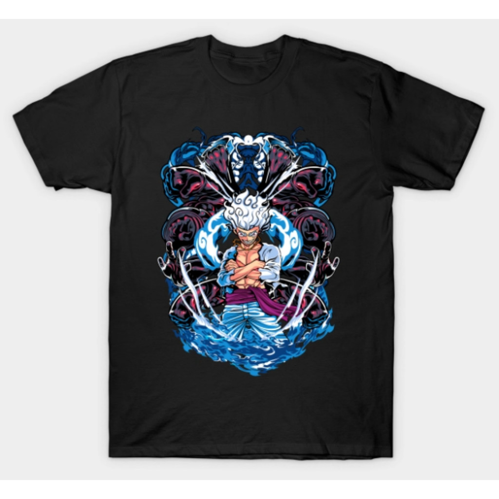 Camiseta Masculina Casual De Algodão Grande Com Estampa Artística De Luffy, Do Gear Fifth De One Piece