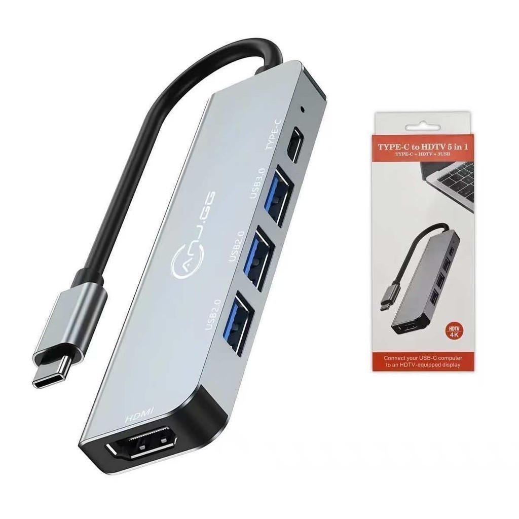adaptador tipo c 5 em 1 hub usb 3.0 múltiplas portas para notebook