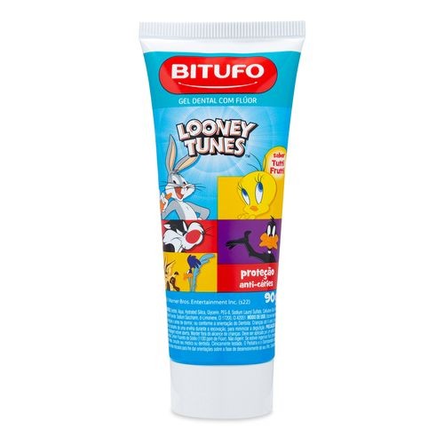 Gel Dental Infantil Bitufo Looney Tunes Com Flúor  90g