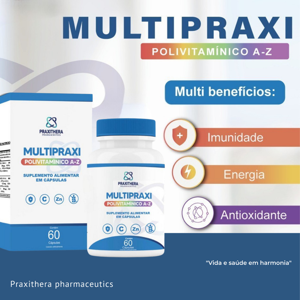 Multivitamínico A-Z 60 Cápsulas Multipraxi sem sabor
