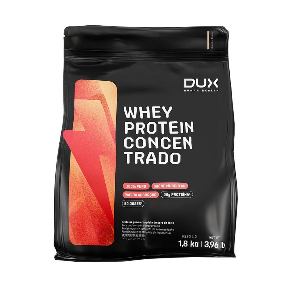Whey Protein Concentrado - 1800g Refil Chocolate Branco - Dux Nutrition