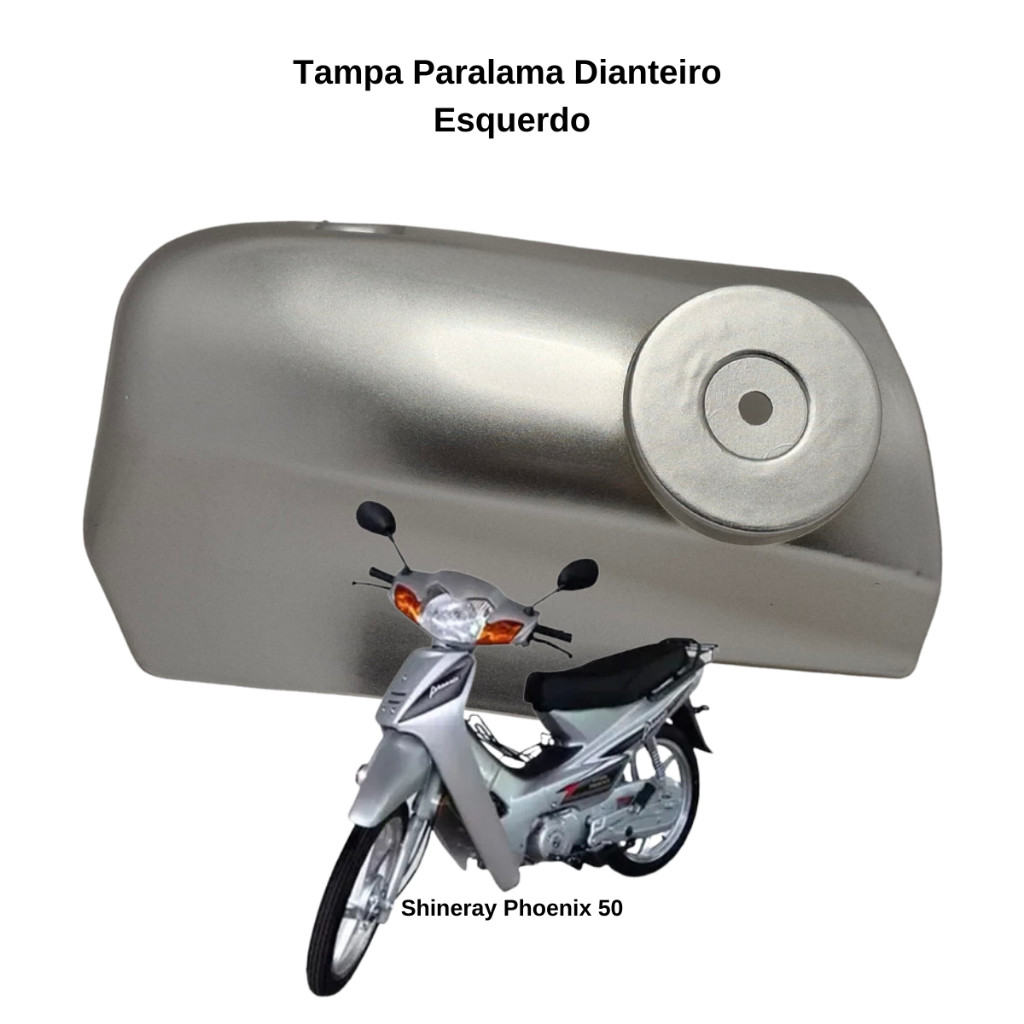 Tampa do Paralama Dianteiro Lado Esquerdo Shineray XY 50Q Phoenix Prata
