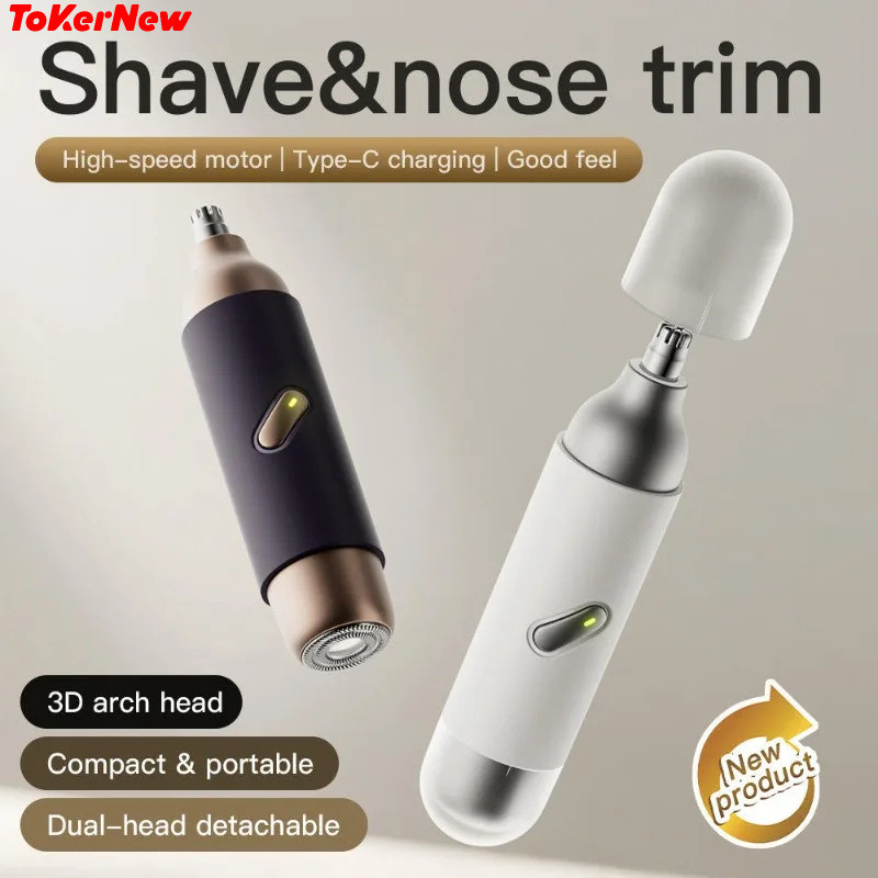 2 in 1 Electric Nose and Ear Hair Trimmers Men Electric Shaver Trimmer Groin Trimmer Nose Hair Trimmer ToKerNew
