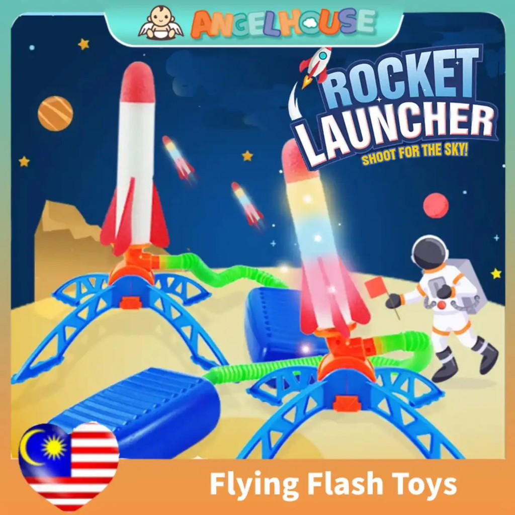 Brinquedos Rocket: Foguete de Pedal para Crianças, Lançador de Foguete a Ar, Brinquedo Voador Infantil para Atividades a