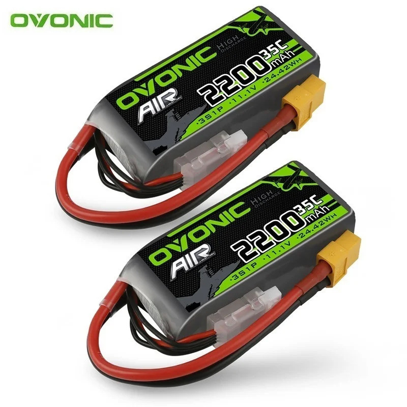 Bateria Original OVONIC 2200mAh 35C 11.1V Lipo Para Helicóptero RC Quadcopter FPV Peças De Drone De Corrida Com De Plugu