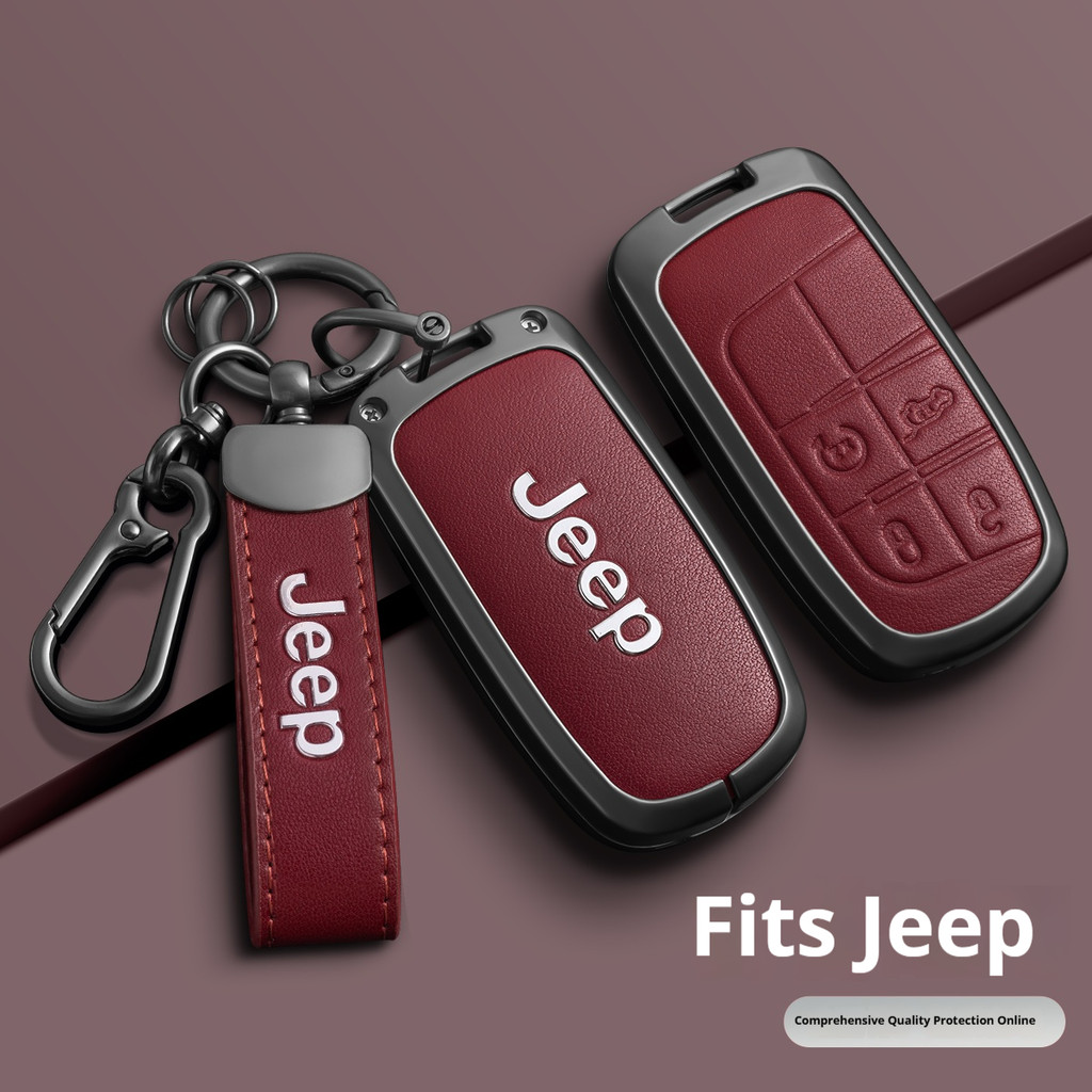 Capa De Couro Para Chave De Carro Em Liga De Zinco Jeep Renegade Compass Grand Cherokee Chrysler 300C Wrangler Dodge