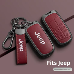 Capa De Couro Para Chave De Carro Em Liga De Zinco Jeep Renegade Compass Grand Cherokee Chrysler 300C Wrangler Dodge