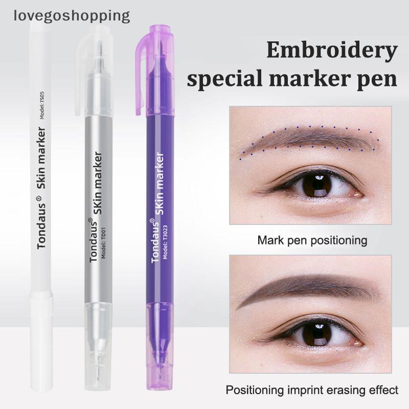 [lovego] Caneta De Marcação De Bordado Estéril Para Tatuagem Marca De Sobrancelha Cirúrgica À Prova D'água Branco Roxo F