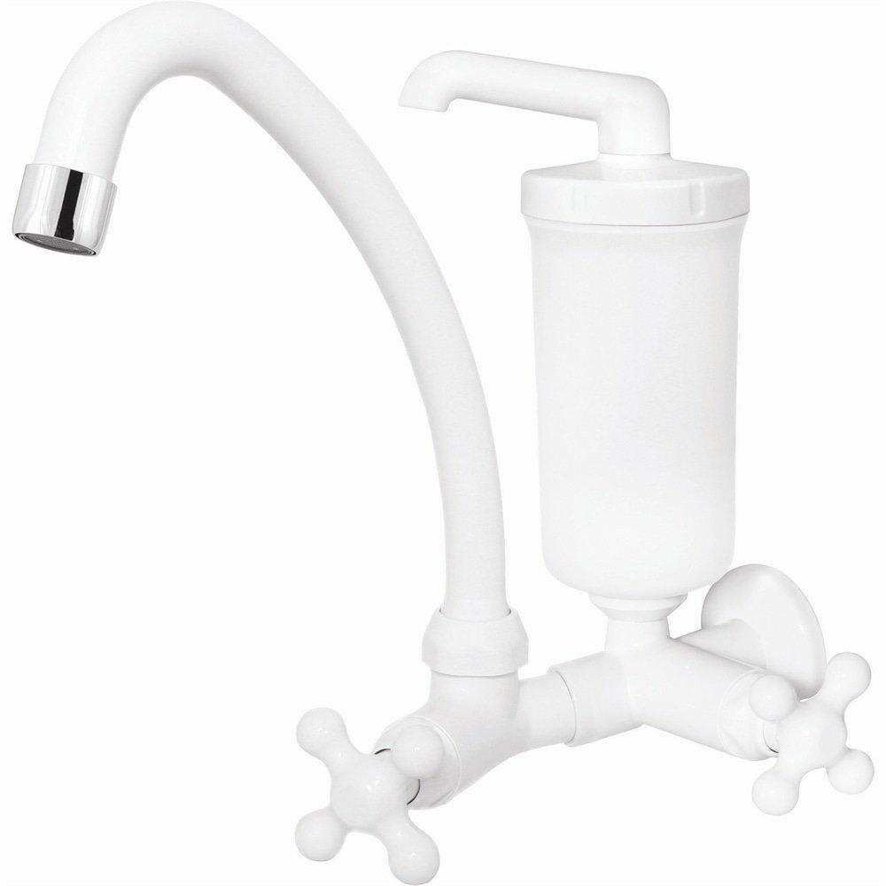Torneira Filtro Bica Móvel de 1/2 e 3/4 Polegada Maruja Branca - Viqua