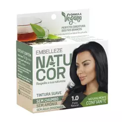 Tinta de Cabelo Natucor em Pó Pequena 1.0 Chá Preto - Preto Natural