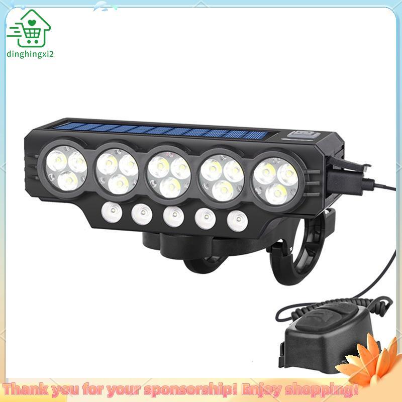 20LED Solar Bicicleta Chifre Luz Recarregável Lanterna Da Dianteira Acessórios