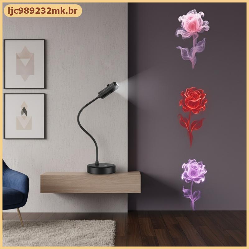 Imagem [MYBR] Luz De Projeção USB Com Padrões Florais Sonhadores Lâmpada Noturna Ajustável De 3 Modos Para Ambiente Relaxante N