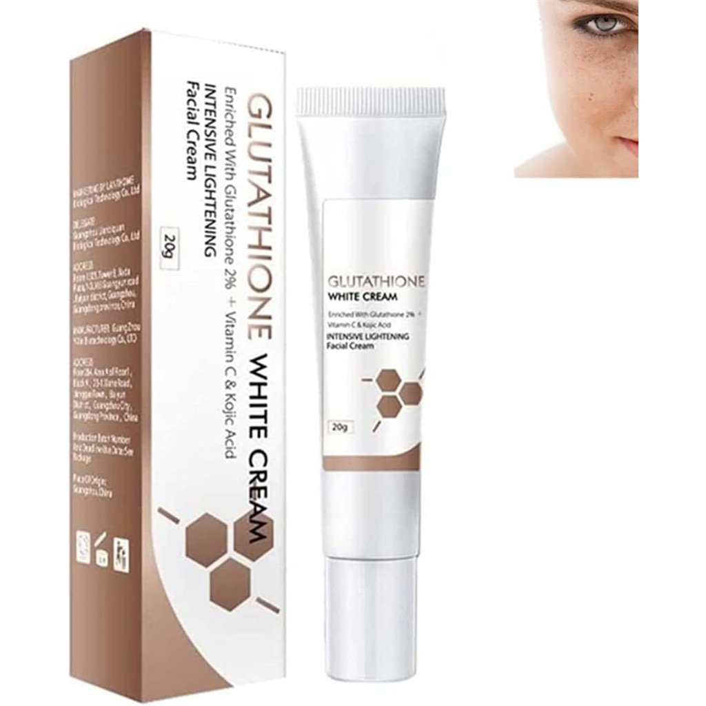 Creme Facial de Glutationa para Remoção de Manchas Escuras - Creme Clareador para Remoção de Imperfeições - Creme Branco