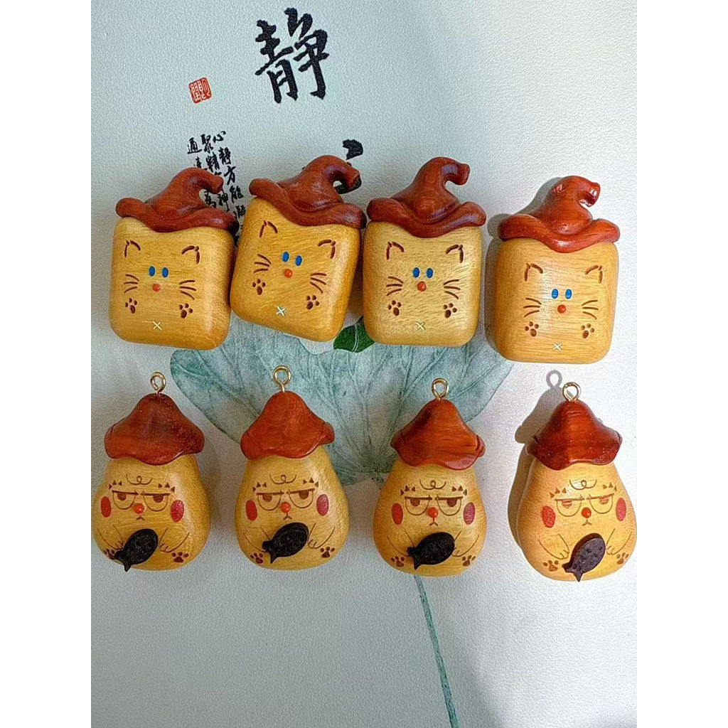 Sândalo costura gatinho gato comendo peixe artesanal diy acessórios pulseira pingente acessórios moda All-Match SH