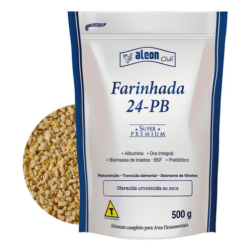 Farinhada Alcon Club 24-PB Super Premium 500g para Sabiá Corrupião Galo Campina Pássaros