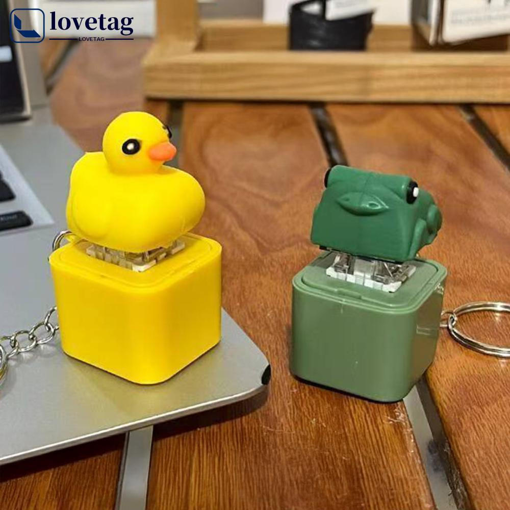 LOVETAG Recarregável Sapo & Pato Fidget Chaveiro Clicker Com Luz LED Choro Som Teclado Alívio Do Estresse Brinquedo I7L6