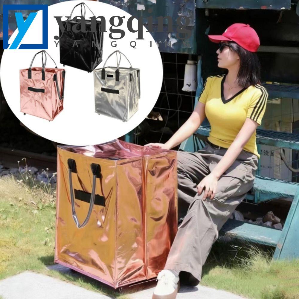 Sacola De Compras Reutilizável YANGQING , Rolante De 4 Rodas De Grande Capacidade , Carrinho À Prova De Água