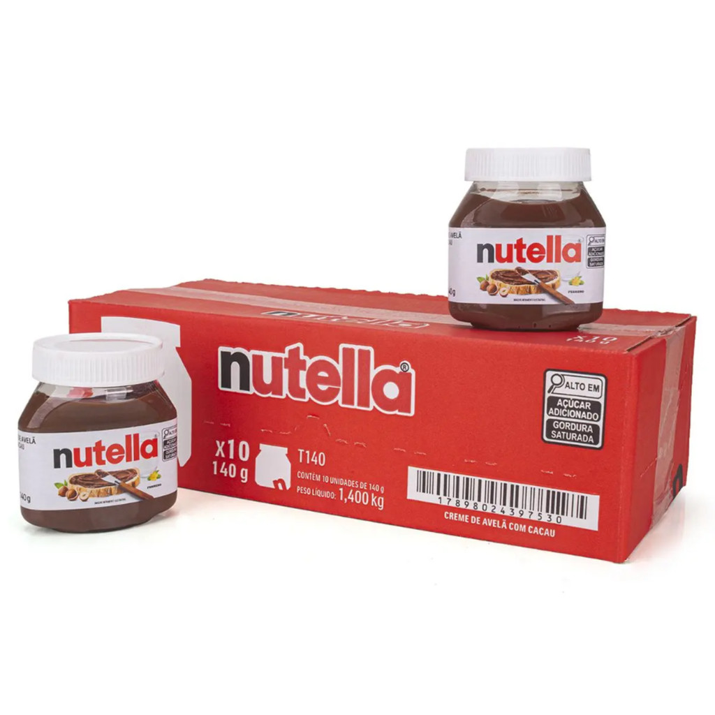 Caixa C/10 Potes Creme de Avelã com Cacau Nutella 140g