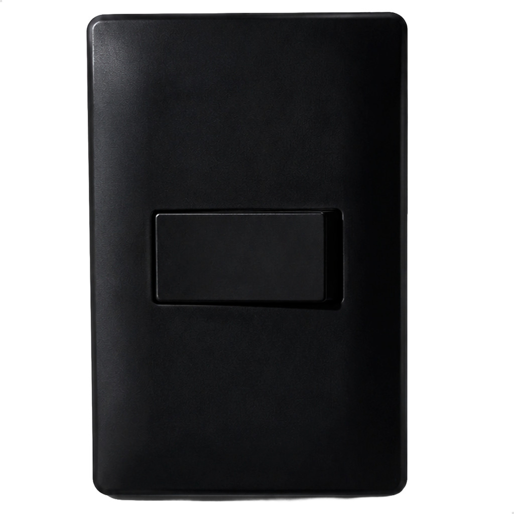 Interruptor Simples Preto com Placa SHP Fame Elegante Tomadas e Interruptores