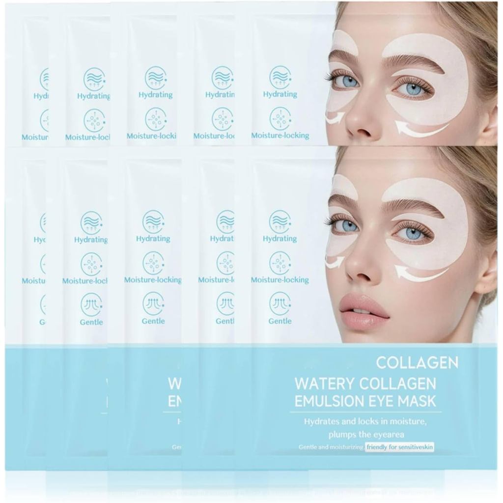 Máscara para Olhos Glow Haven, 10 Pares de Patches de Colágeno para Olhos Inchados e Olheiras com Bio-Colágeno, Complexo